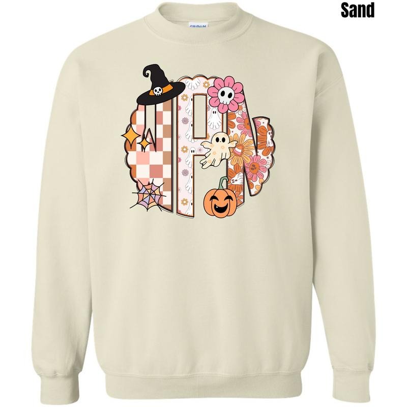 Girly Halloween Monogram Sweatshirt 'NLB' T-Shirts, Hoodie | RetroVerseTees.com