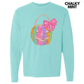 Girly Pumpkin Basket FAKE Glitter Long Sleeve Comfort Colors T-Shirt 'NLB' Hoodie, Sweatshirt | RetroVerseTees.com