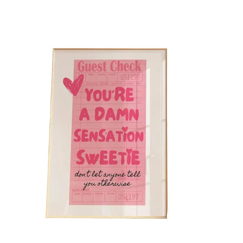 Girly Wall Art Preppy Room Decor, Pink Apartment Painting, Pink Art Wall Decor, Funky Poster, Gifts For Besties Her Art...