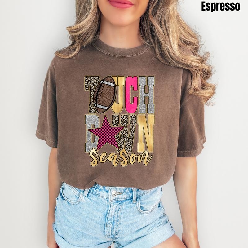 Glam Touchdown Season Comfort Colors T-Shirt 'NLB' Hoodie, Sweatshirt | RetroVerseTees.com