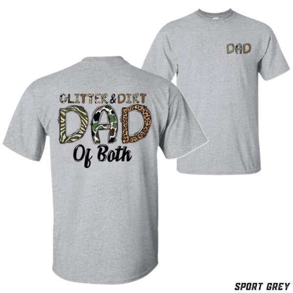 Glitter Dirt Dad T-shirt Camo Leopard Print Graphic - Unisex Relaxed Fit Short Sleeve Machine Washable - Boyfriend Gift