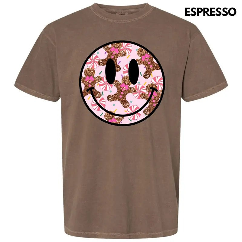 Glitter Gingerbread Happy Face Comfort Colors T-Shirt 'NLB' Hoodie, Sweatshirt | RetroVerseTees.com