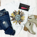 Glitter Serape Cow Gemstone Sunflower Graphic Tee Hoodie, Sweatshirt | RetroVerseTees.com