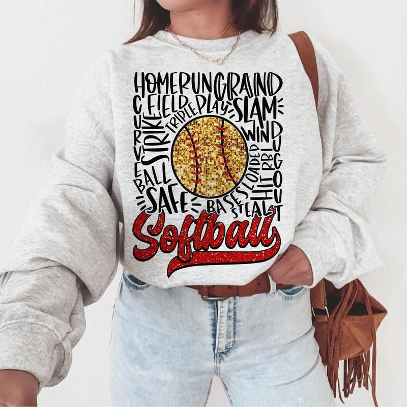 Glitter Softball DTF Transfers - THIS IS NOT A SHIRT Hoodie, Sweatshirt | RetroVerseTees.com