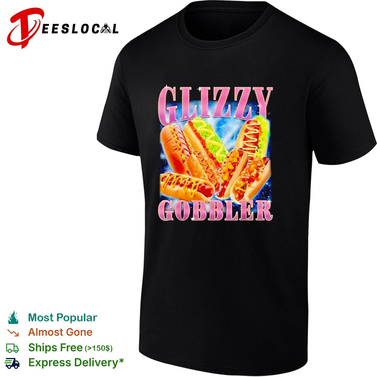 Glizzy Gobbler Hot Dog Space Galaxy Food shirt