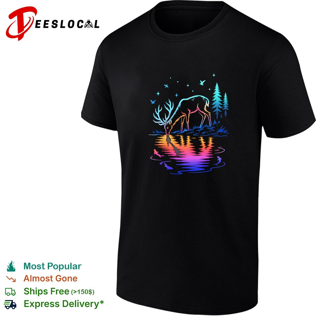 Glowing Deer By The Water Nature Lover’s shirt