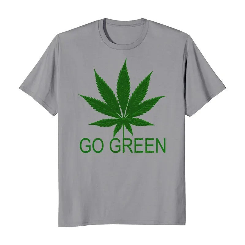 Go Green Marijuana Cannabis Weed 420 Men's T-Shirt Casual Crewneck Hoodie, Sweatshirt | RetroVerseTees.com
