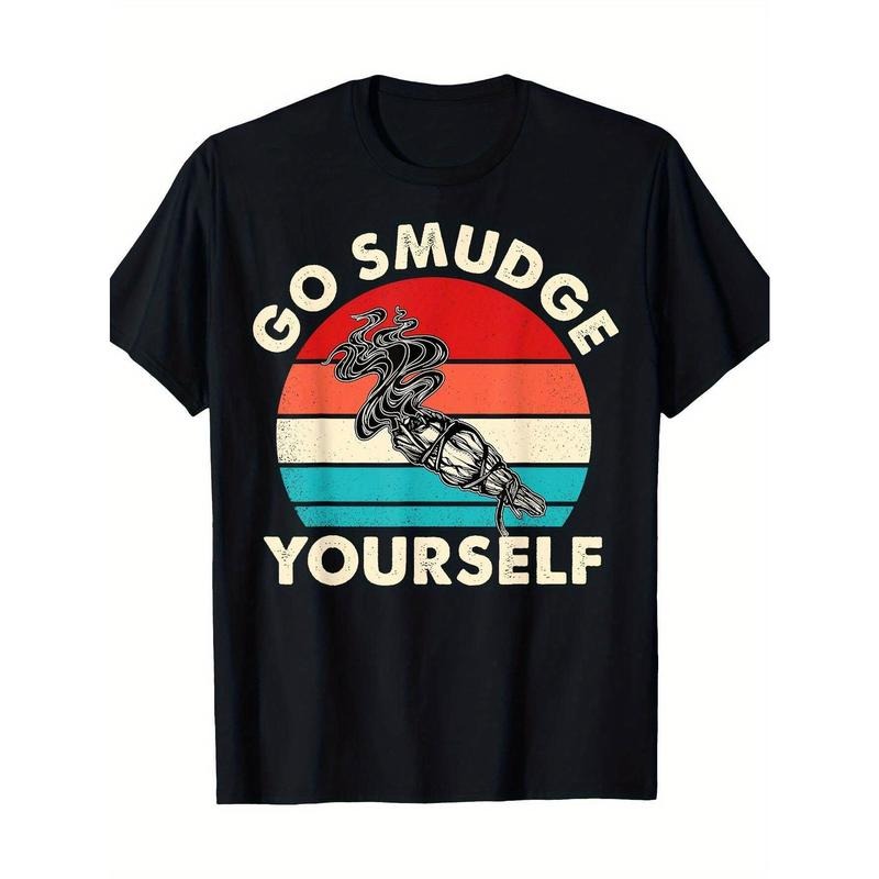 Go Smudge Yourself" Funny Native American Feather Graphic Tee