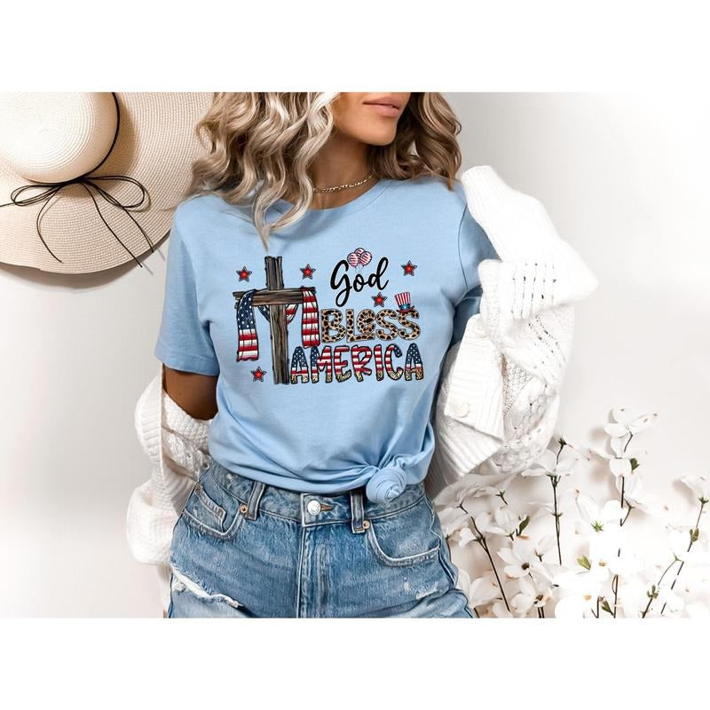 God Bless America Shirt 4th July Shirt America T-shirt Gift For 4th July Usa T Shirt Patriotic Tee Gift For Patriotic...