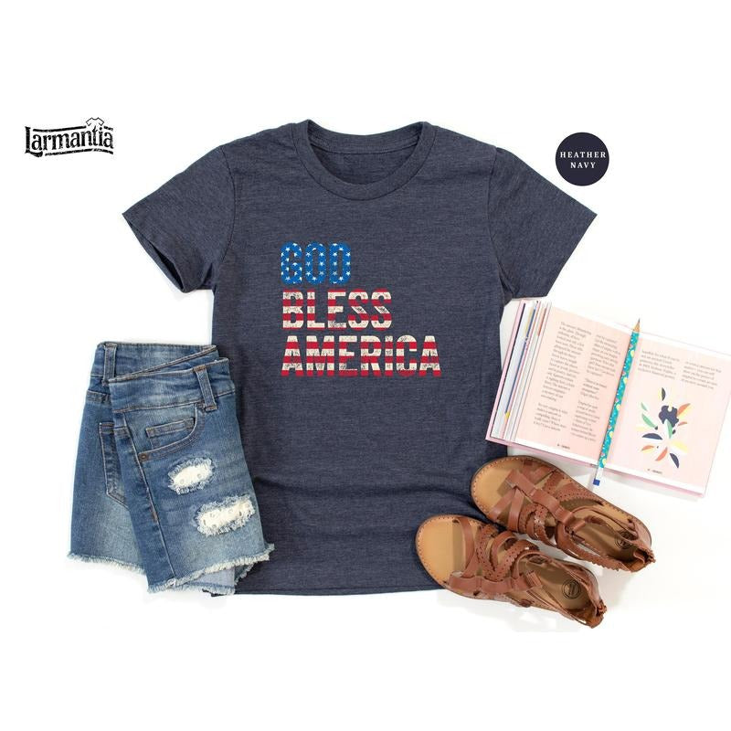 God Bless America Shirt 4th Of July Shirt American Gift America Shirt Memorial Day Gift Veteran Gift 4th Of July Gift Usa...