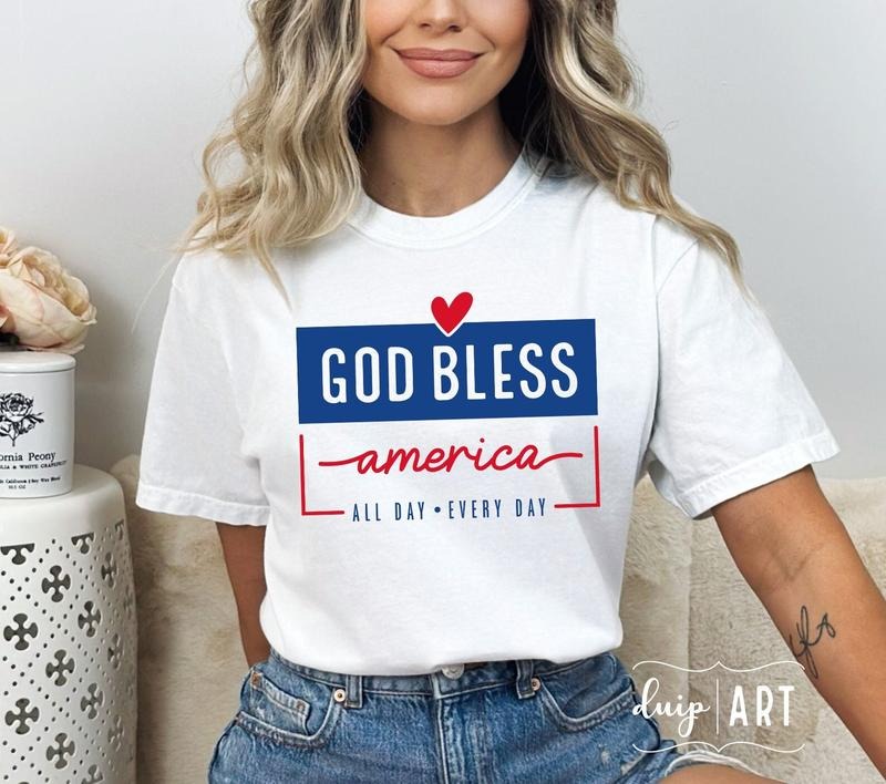 God Bless America Shirt America 4th Of July Home Sweet Home Patriotic Independence Day Fourth Of July American Girl...