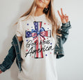 God Bless America Shirt File Christian American Coquette 4th Of July American Flagcross Shirtchristian Religious Shirt...