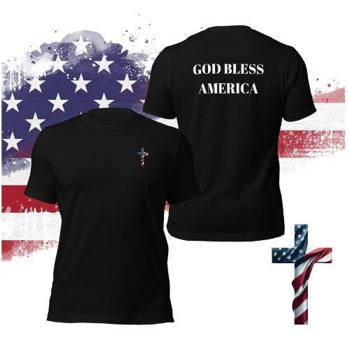God Bless America Tshirt Christian Shirts Usa Shirt 4th Of July Shirt Independence Day Shirt Memorial Day Shirt Jesus...
