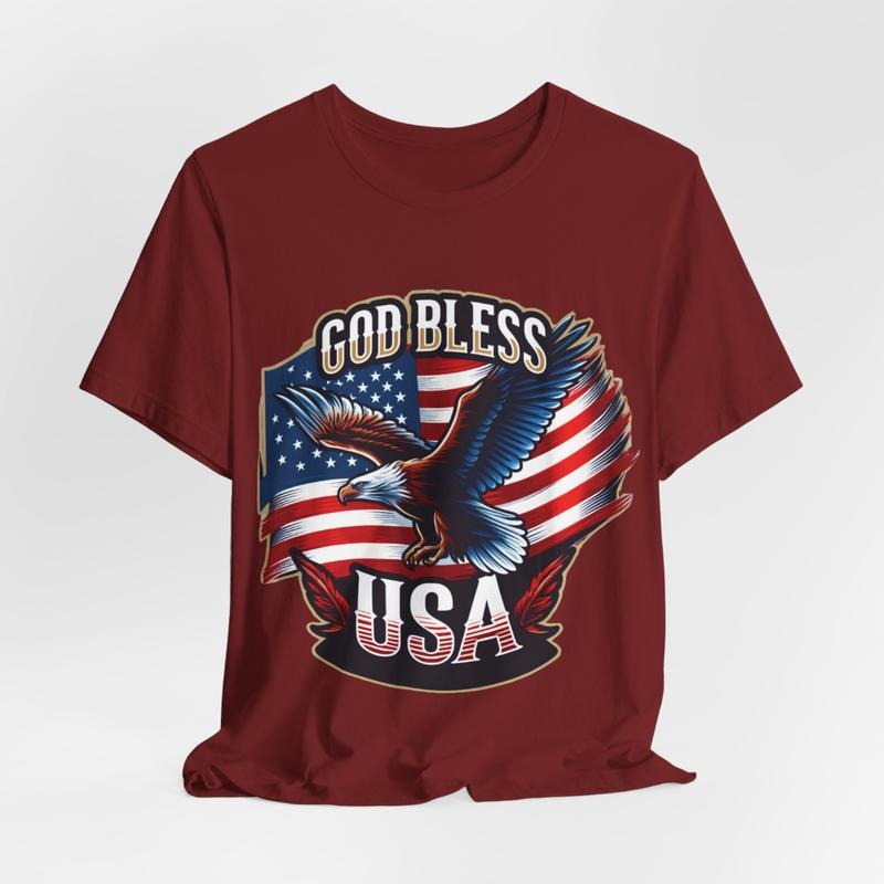 God Bless Usa Patriotic Unisex T-shirt - 4th Of July Tee - American Flag Shirt