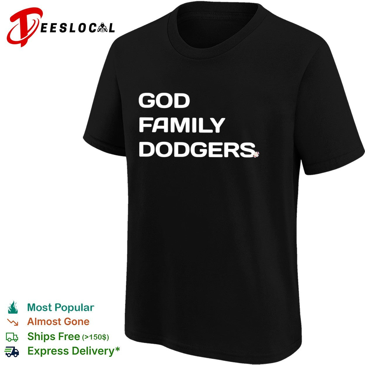 God Family Dodgers MLB Baseball Faith shirt