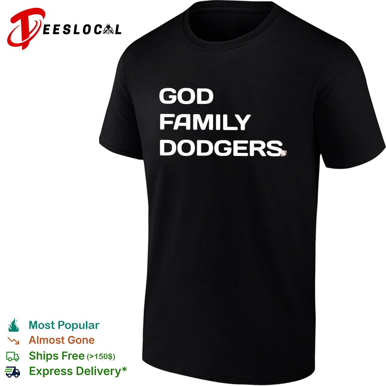 God Family Dodgers MLB Baseball Faith shirt