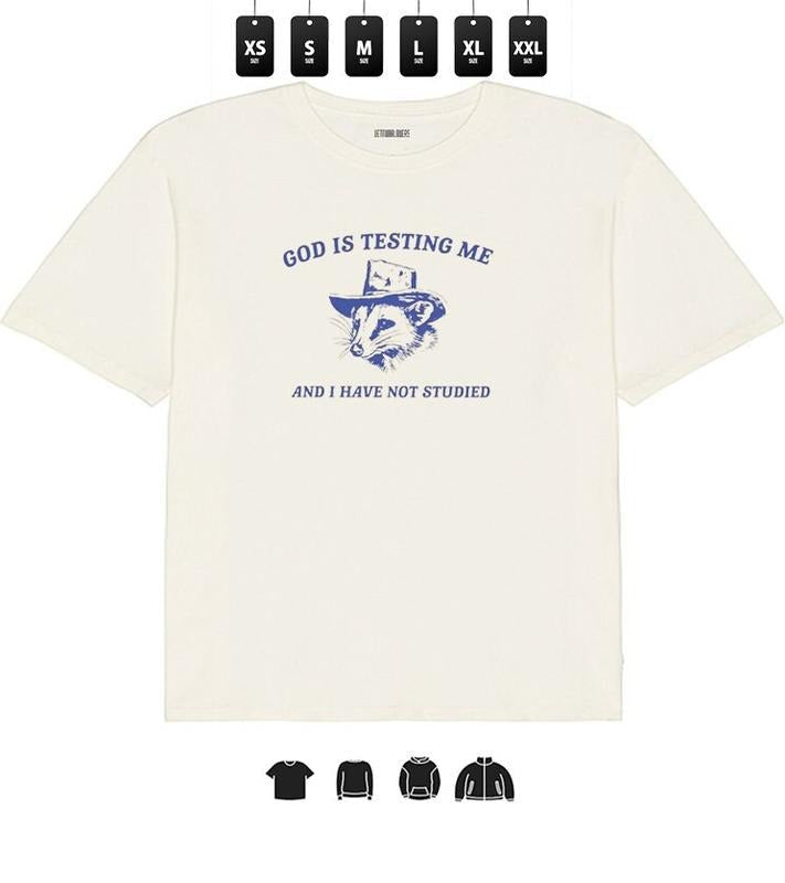 God Is Testing Me  - Unisex Heavy Taped neck T-Shirt, Gifts Hoodie, Sweatshirt | RetroVerseTees.com
