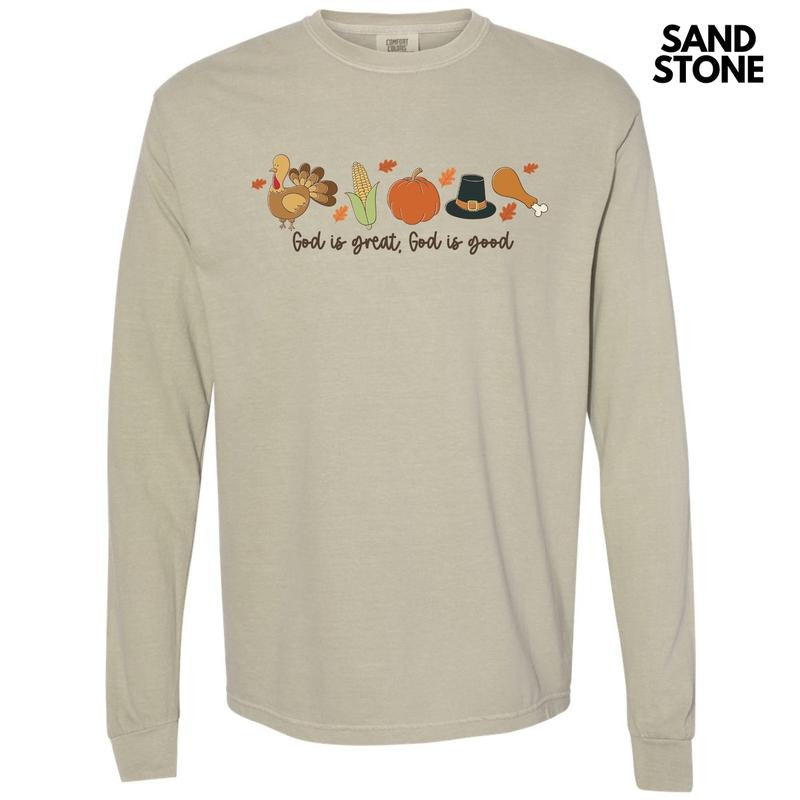 God is Great Long Sleeve Comfort Colors T-Shirt 'NLB' Hoodie, Sweatshirt | RetroVerseTees.com