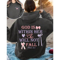 God is within Her Hoodie She Will Not - Fall Printe 2 Side Hoodie, Unisex Vintage Coquette Crewneck Hoodie T-Shirts,...