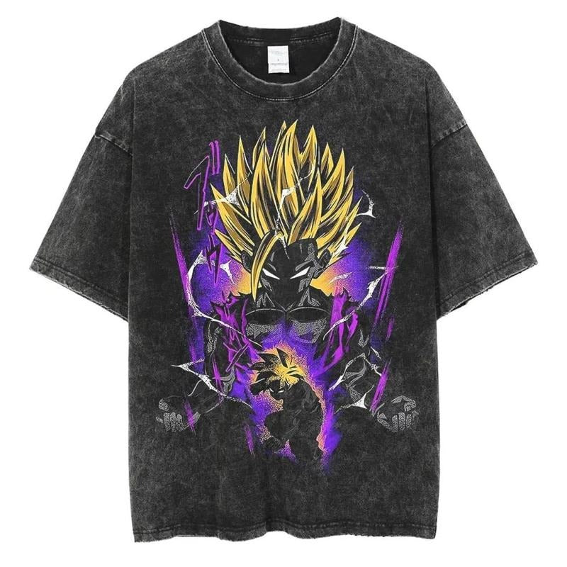 Gohan Vintage Oversized Mineral Wash T-Shirt, Layer-Friendly, Works in Any Weather, Everyday Basic, Never Outdated...