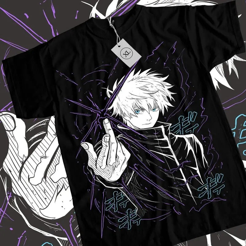 Gojo Satoru T-Shirt Megumi Itadori Yuji Jujutsu Kaisen Sukuna Anime Tee All Size Hoodie, Sweatshirt | RetroVerseTees.com