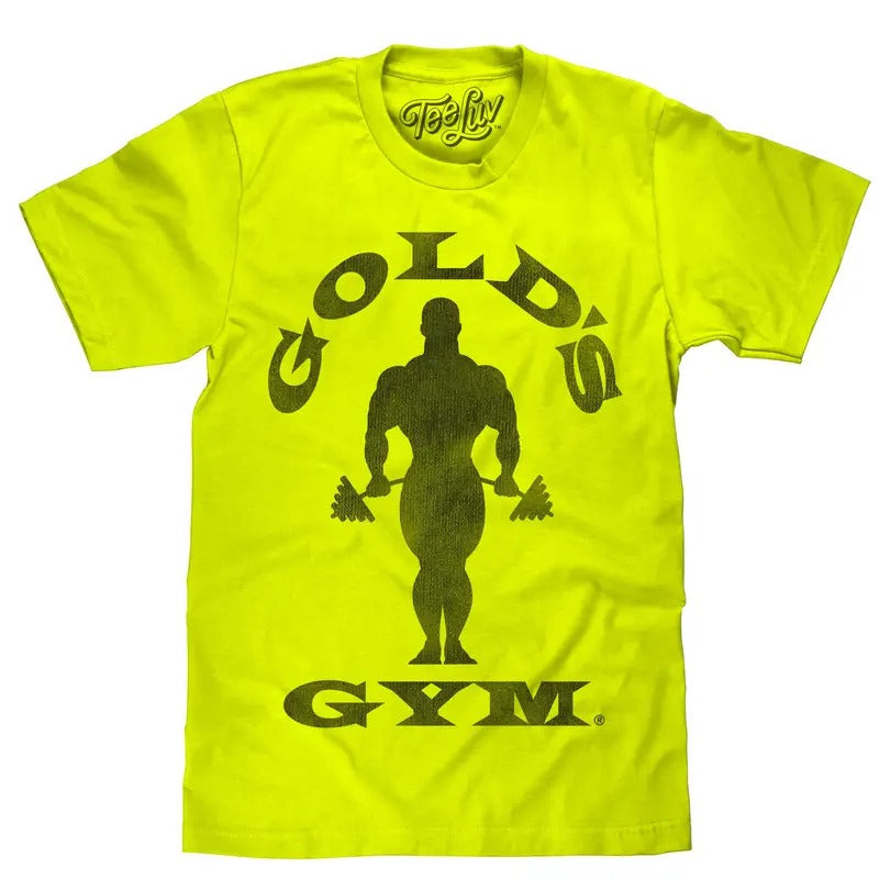 Gold's Gym Strongman T-Shirt - Neon Yellow Hoodie, Sweatshirt | RetroVerseTees.com