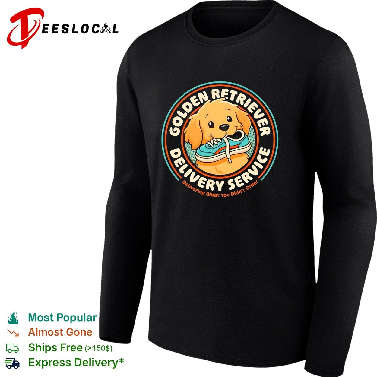 Golden retriever delivery service shirt