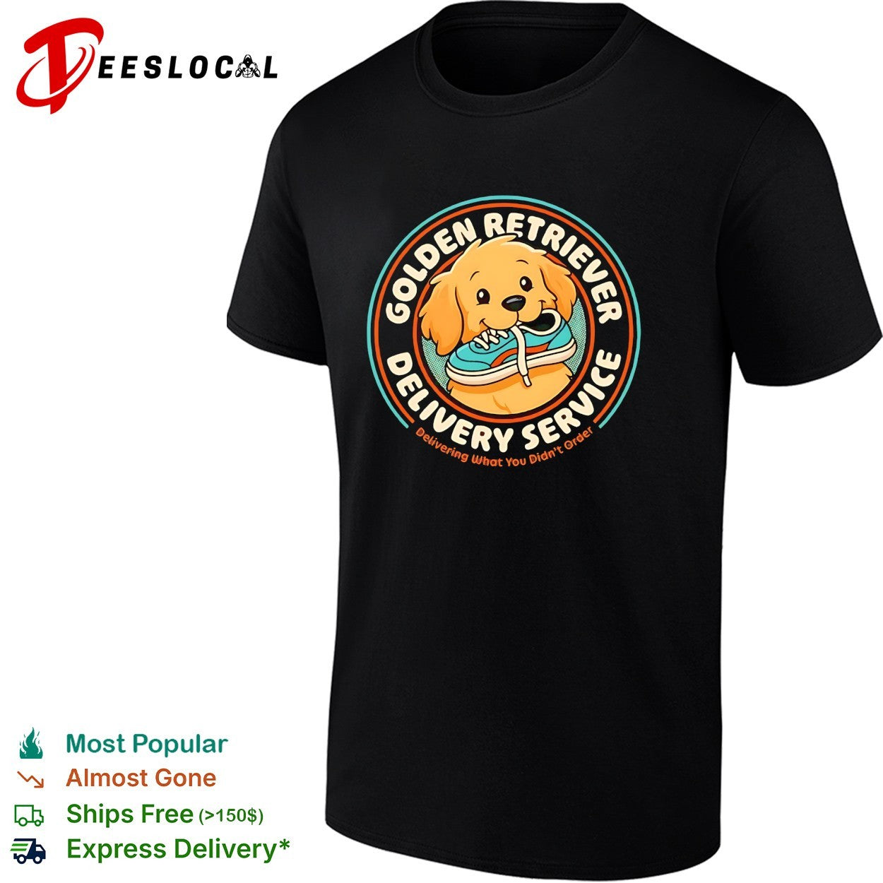 Golden retriever delivery service shirt