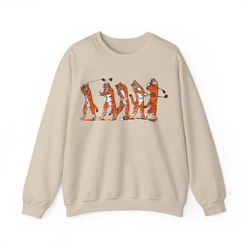 Golf TIGER Swing Gildan-Unisex Sweatshirt Cotton Fabric Sweaters T-Shirts, Hoodie | RetroVerseTees.com