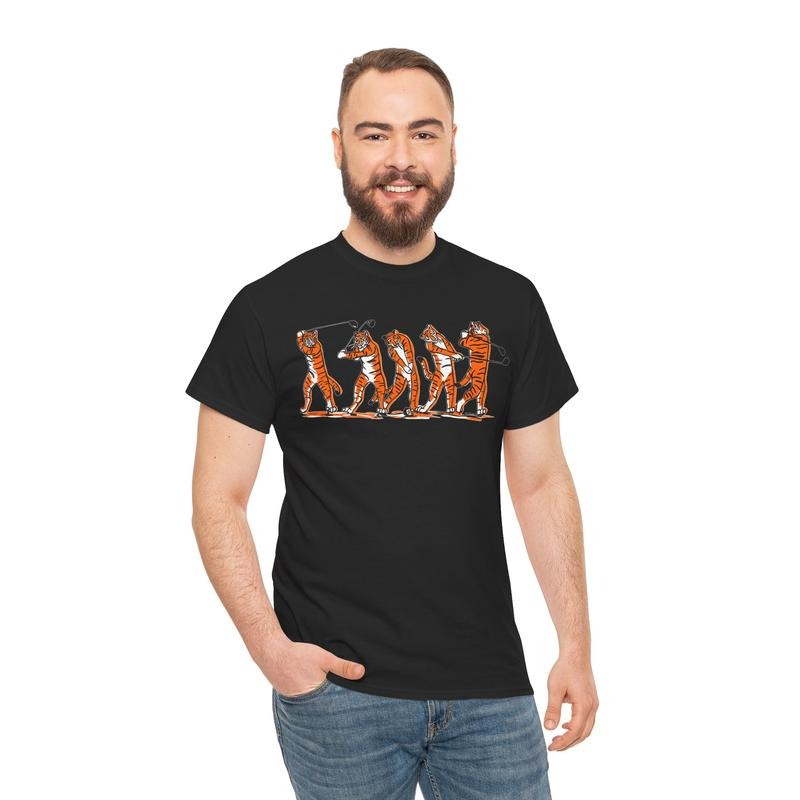 Golf TIGER Swing Gildan-Unisex T-Shirt Cotton Fabric Hoodie, Sweatshirt | RetroVerseTees.com