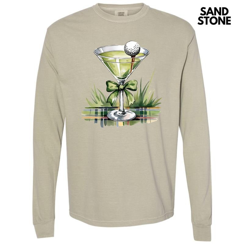Golfing Martini Long Sleeve Comfort Colors T-Shirt 'NLB' Hoodie, Sweatshirt | RetroVerseTees.com