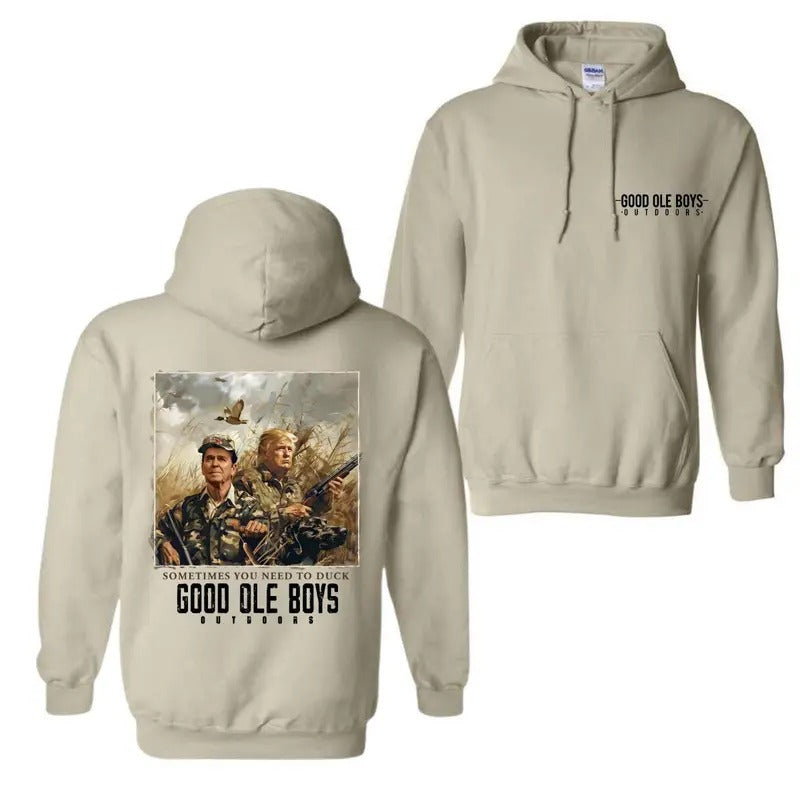 Good Ole Boy Hunter Hoodie - Featuring ' Sometimes You Need Hidden leaf ninja Duck ' Design Outdoor, Perfect for Hunters...