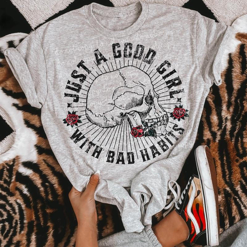 Good girl bad habits DTF Transfers - THIS IS NOT A SHIRT Hoodie, Sweatshirt | RetroVerseTees.com