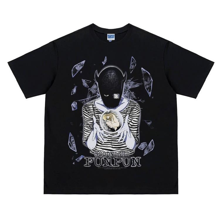 Goodnight Punpun "Punpun Punyama" Vintage Oversized Tee Anime T-shirt 100% Cotton Original Design Men's Top for Fans DTG...