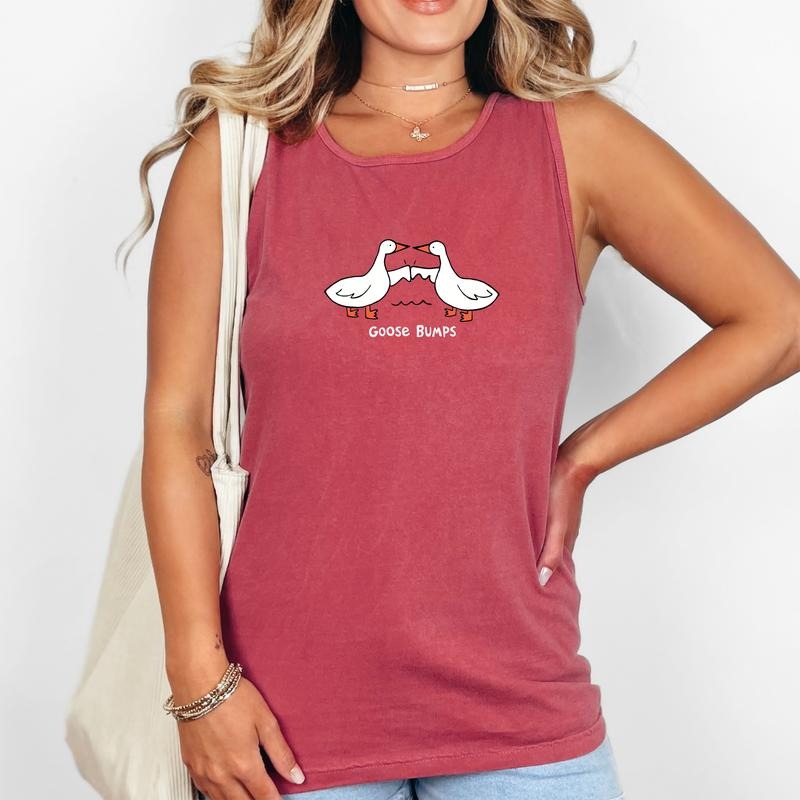 Goose Bumps, Sassy, Sarcastic, Minimalist, Funny Comfort Colors Tank Top, Women's Comfort Colors Tank Top T-Shirts,...