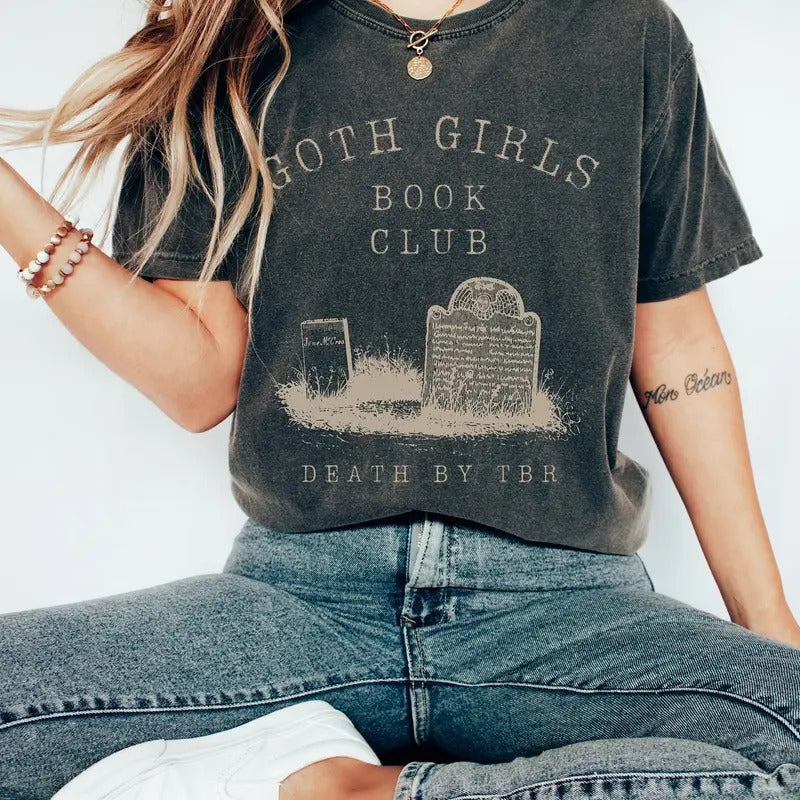 Goth Girls Book Club Shirt Book Lover Gift Light Academia Shirt Poet Shirt bookish tshirt dark academia shirt book merch...