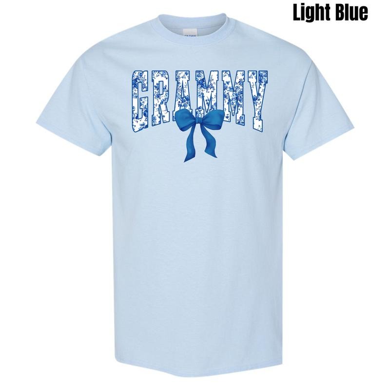 Grammy Blue Florals Gildan Short Sleeve T-Shirt 'NLB' Hoodie, Sweatshirt | RetroVerseTees.com