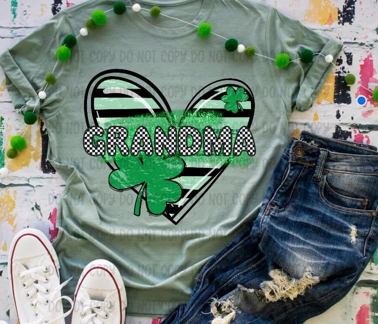 Grandma Clover Heart DTF Transfer - THIS IS NOT A SHIRT Hoodie, Sweatshirt | RetroVerseTees.com