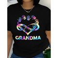 Grandma Graphic Tee- Casual Crew Neck Short Sleeve-Shirt, Breathable Polyester, Washable- Women'WB shield Fashion Hoodie,...
