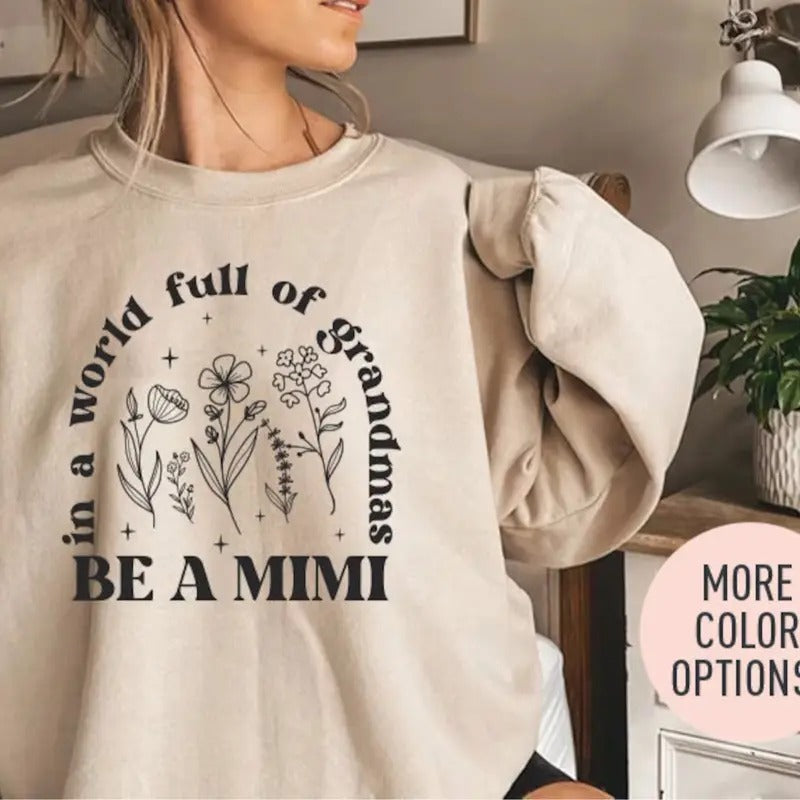 Grandma-Mimi Sweatshirt Casual Fit Soft Womenswear T-Shirts, Hoodie | RetroVerseTees.com