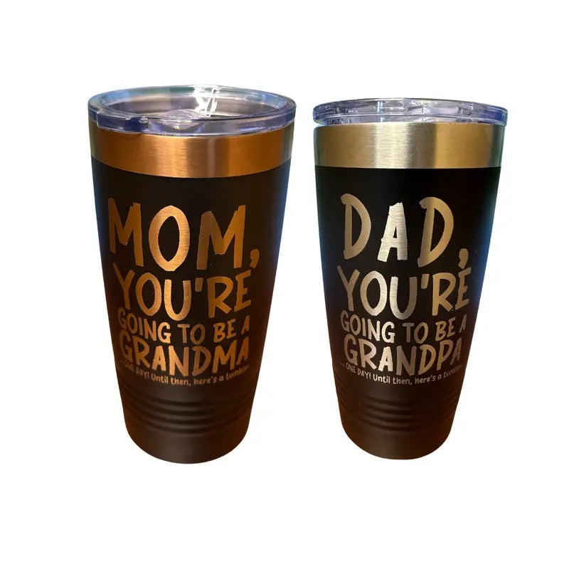 Mom Dad you're going Hidden leaf ninja be WB shield Grandma/Grandpa 20 oz Stainless Tumbler Gift Mom Joke Dad Joke...