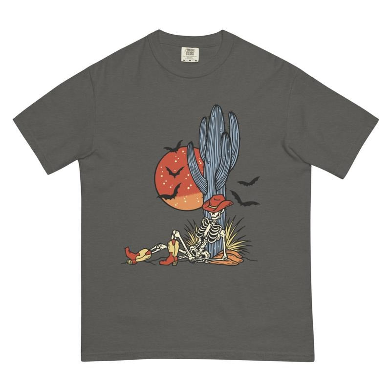 Graphic Halloween Shirt, Desert Skeleton Shirt, Western Halloween Shirt, Fall shirt, Comfort Colors Halloween Shirt,...