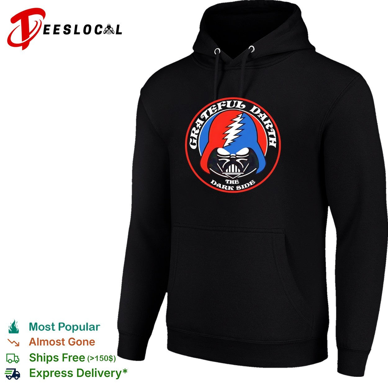 Grateful Darth the dark side parody logo shirt