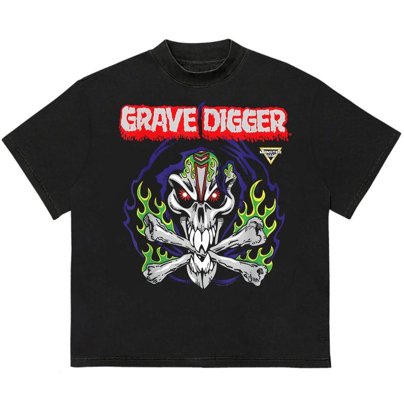 Grave Digger T-Shirt Graphic Design Cotton Recycled Cotton Graphic Streetwear Graphic Hoodie, Sweatshirt | RetroVerseTees.com