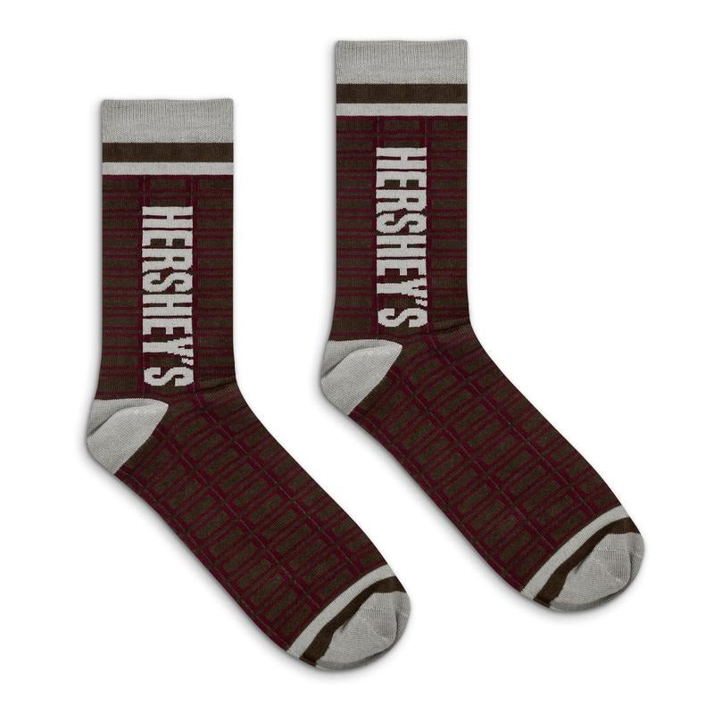 Hershey's Chocolate Candy Logo Grid Pattern Socks - Brown/Red/Gray T-Shirts, Hoodie, Sweatshirt | RetroVerseTees.com