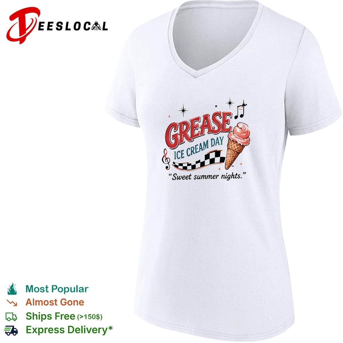 Grease ice cream day sweet summer nights ice cream cone shirt