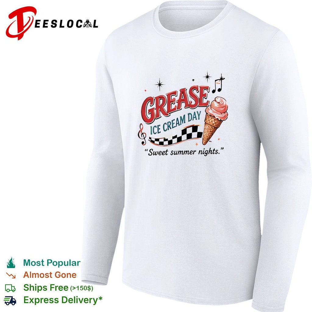Grease ice cream day sweet summer nights ice cream cone shirt