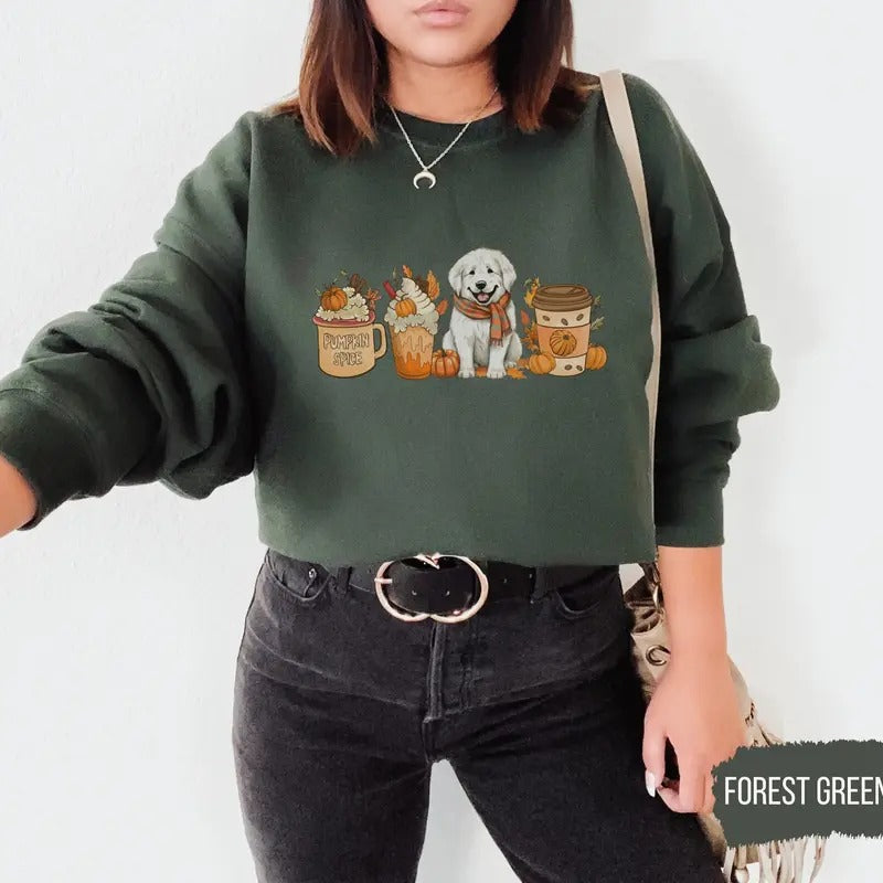 Great Pyrenees fall Sweatshirt, Great Pyrenees T-Shirts, Hoodie | RetroVerseTees.com