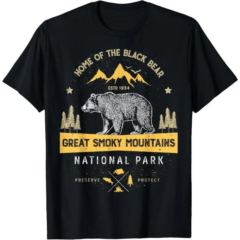 Great Smoky Mountains National Park T shirt Bear Vintage T-Shirt Made in USA Hoodie, Sweatshirt | RetroVerseTees.com
