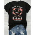 Great Women'WB shield Inspirational Graphic Tee - "Wife Hidden leaf ninja WB shield Husband with Wings" Print, Casual...